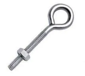 Eye Bolts with Nut Standard Wire Machine Screw Threads Zinc Plated 1/4 X 8