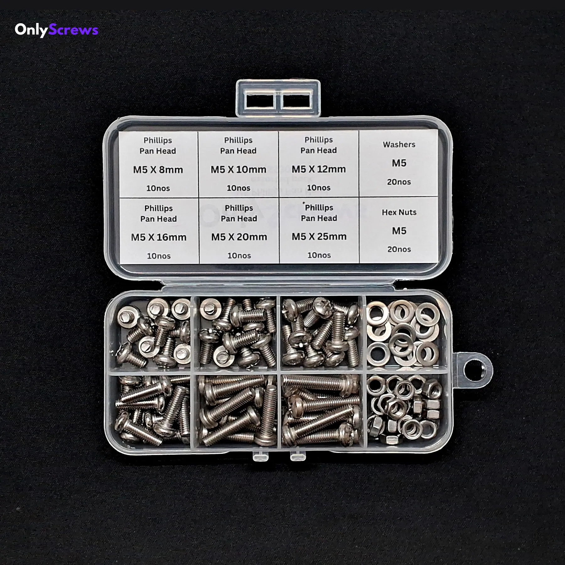 M5 Phillips Pan Head SS304 assorted box